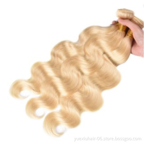 613 Brazilian Virgin Human Hair Weave Bundle 613 Blonde Human Hair Extensions Machine Double Weft Hair Bundles